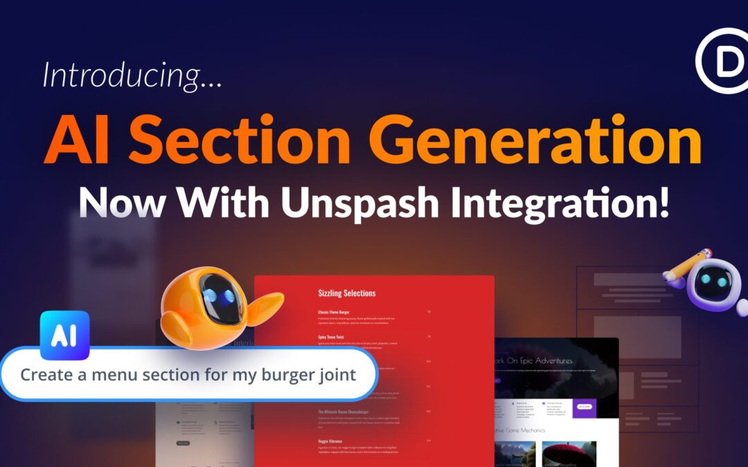 Introducing Divi AI Section Generation + Unsplash Integration