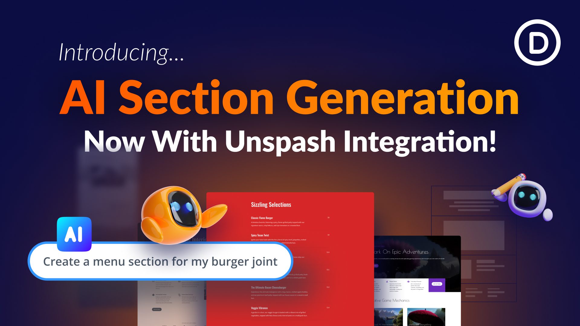 Introducing Divi AI Section Generation + Unsplash Integration