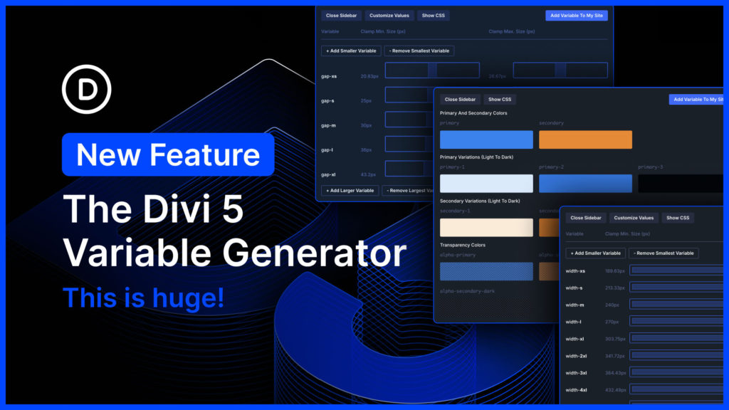 Divi 5 Sizing System & Color Palette Variable Generator